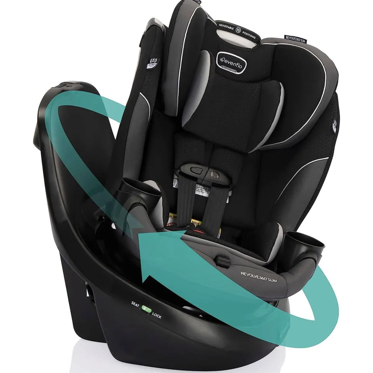 Car Seat Bases|Convertible Car Seats-Evenflo Revolve360 Slim 2-in-1 Rotational Car Seat Canton