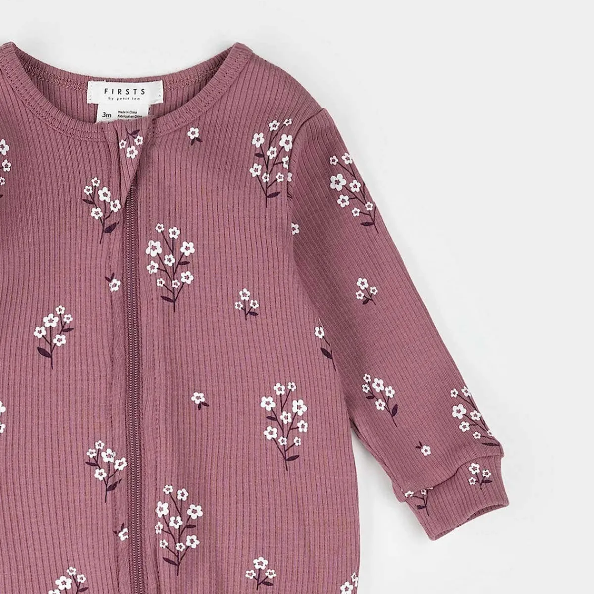 Onesies|Sleepers-Firsts by Petit Lem Ribbed Footed Sleeper