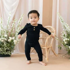 Pajamas-Kyte Baby Ribbed Henley Set