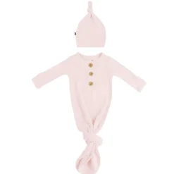Nightgowns-Kyte Baby Ribbed Knotted Gown & Hat