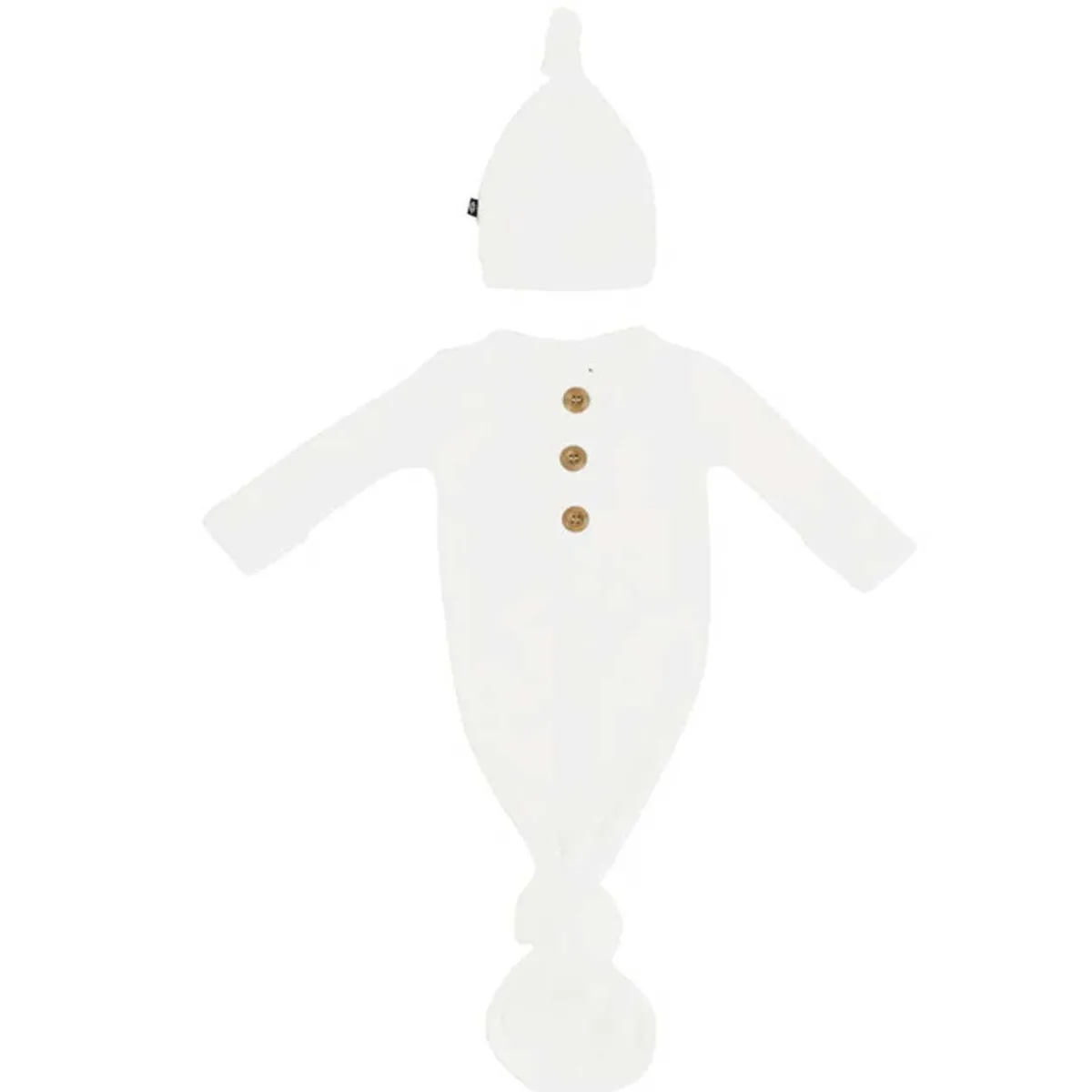 Nightgowns-Kyte Baby Ribbed Knotted Gown & Hat