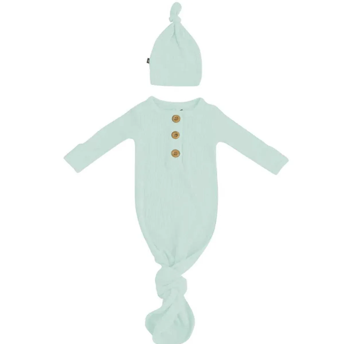 Nightgowns-Kyte Baby Ribbed Knotted Gown & Hat