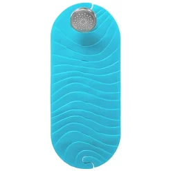 Non-Slip Bath Mats-Boon Inc. Ripple Bath Mat Blue
