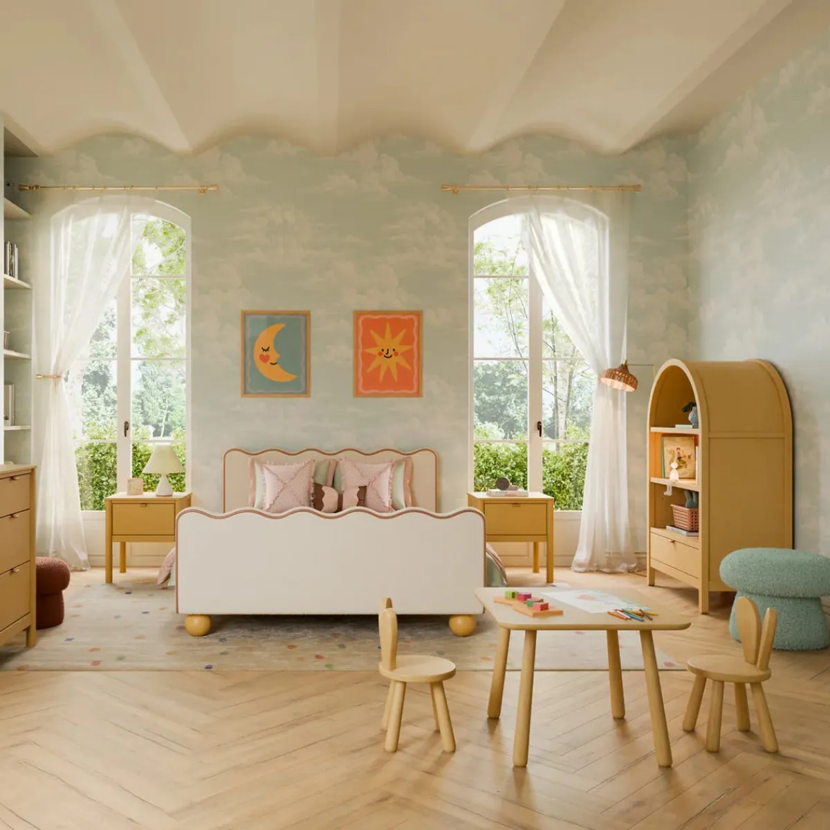 Wck Exclusive Furniture-Babyletto Rizo Full Bed (Boucle)