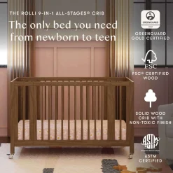 Convertible Cribs-Babyletto Rolli 9-in-1 All-Stages Crib