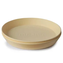 Kids Plates + Bowls-Mushie Round Dinnerware Plates (2 Pack)