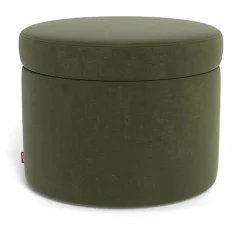 Ottomans-Monte Design Round Storage Ottoman - Fabric