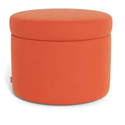 Ottomans-Monte Design Round Storage Ottoman - Fabric