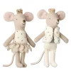 Plush Animals-Maileg Royal Twin Mice Little Sister & Little Brother in Matchbox