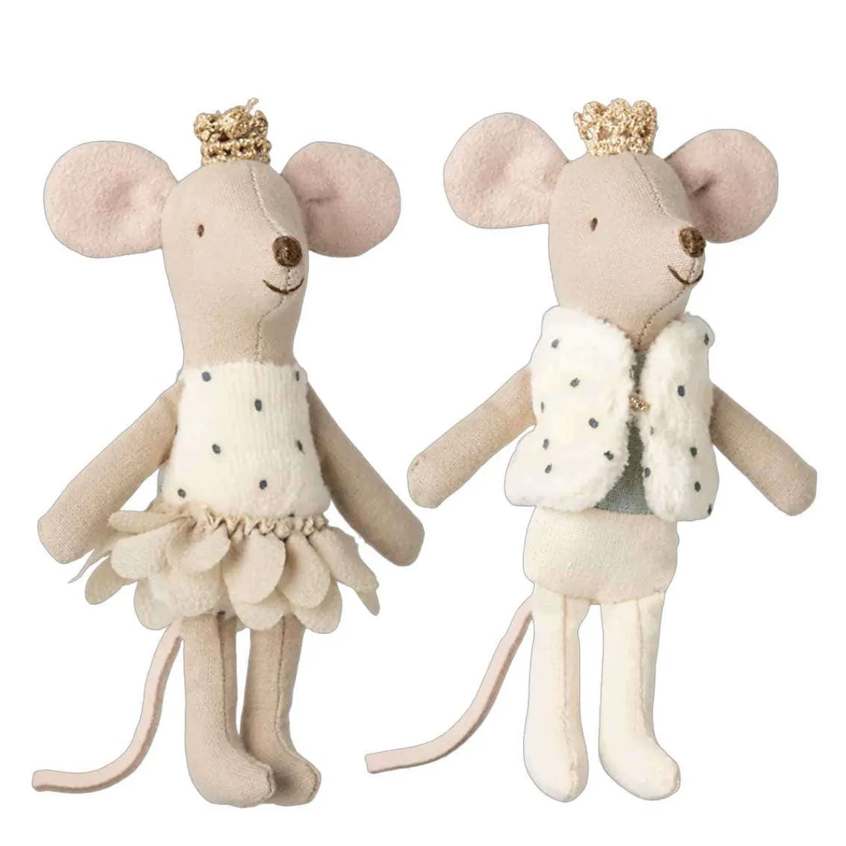 Plush Animals-Maileg Royal Twin Mice Little Sister & Little Brother in Matchbox