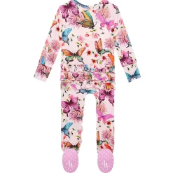 Onesies|Sleepers-Posh Peanut Ruffled Zippered Footie