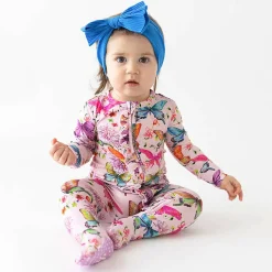 Onesies|Sleepers-Posh Peanut Ruffled Zippered Footie