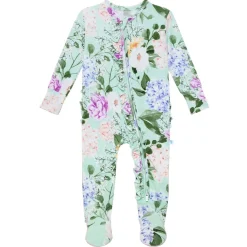 Onesies|Sleepers-Posh Peanut Ruffled Zippered Footie