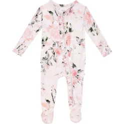 Onesies|Sleepers-Posh Peanut Ruffled Zippered Footie