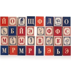 Wooden Toys|Blocks + Shape Sorters-Uncle Goose Russian ABC Blocks