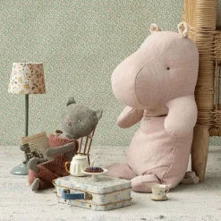 Plush Animals-Maileg Safari Friends - Hippo (Medium) - Light Rose