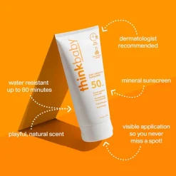 Sunscreen-Thinkbaby Safe Sunscreen SPF 50+ (6 oz)