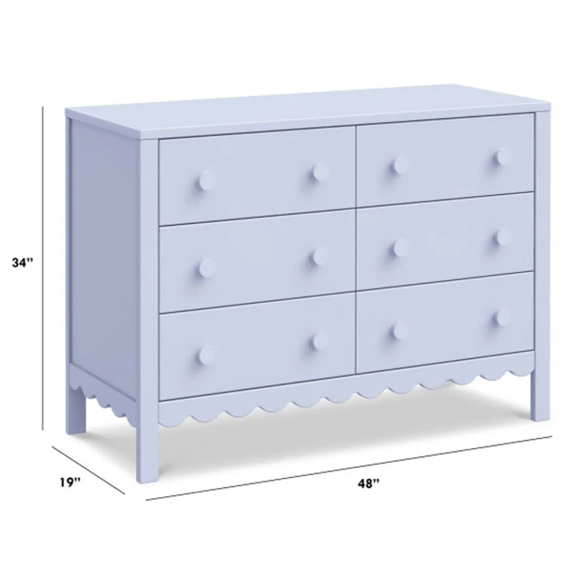 Dressers-DaVinci Sammy Scallop 6 Drawer Dresser