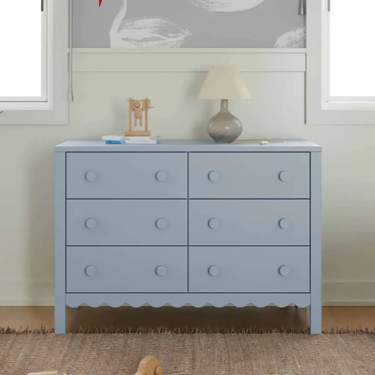Dressers-DaVinci Sammy Scallop 6 Drawer Dresser