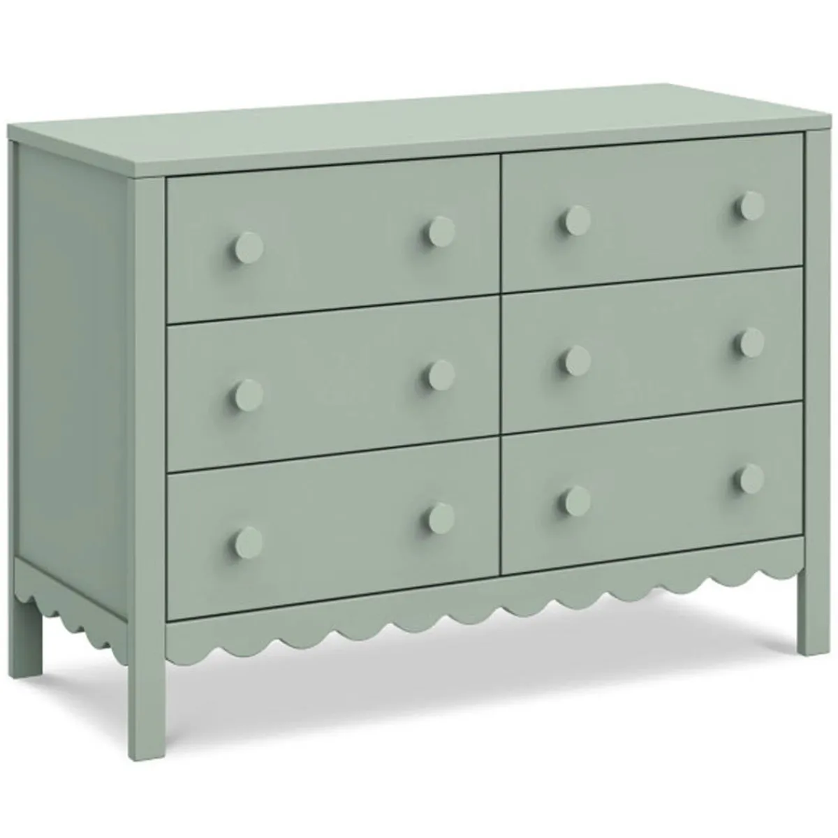 Dressers|Wck Exclusive Furniture-DaVinci Sammy Scallop 6 Drawer Dresser - Light Sage