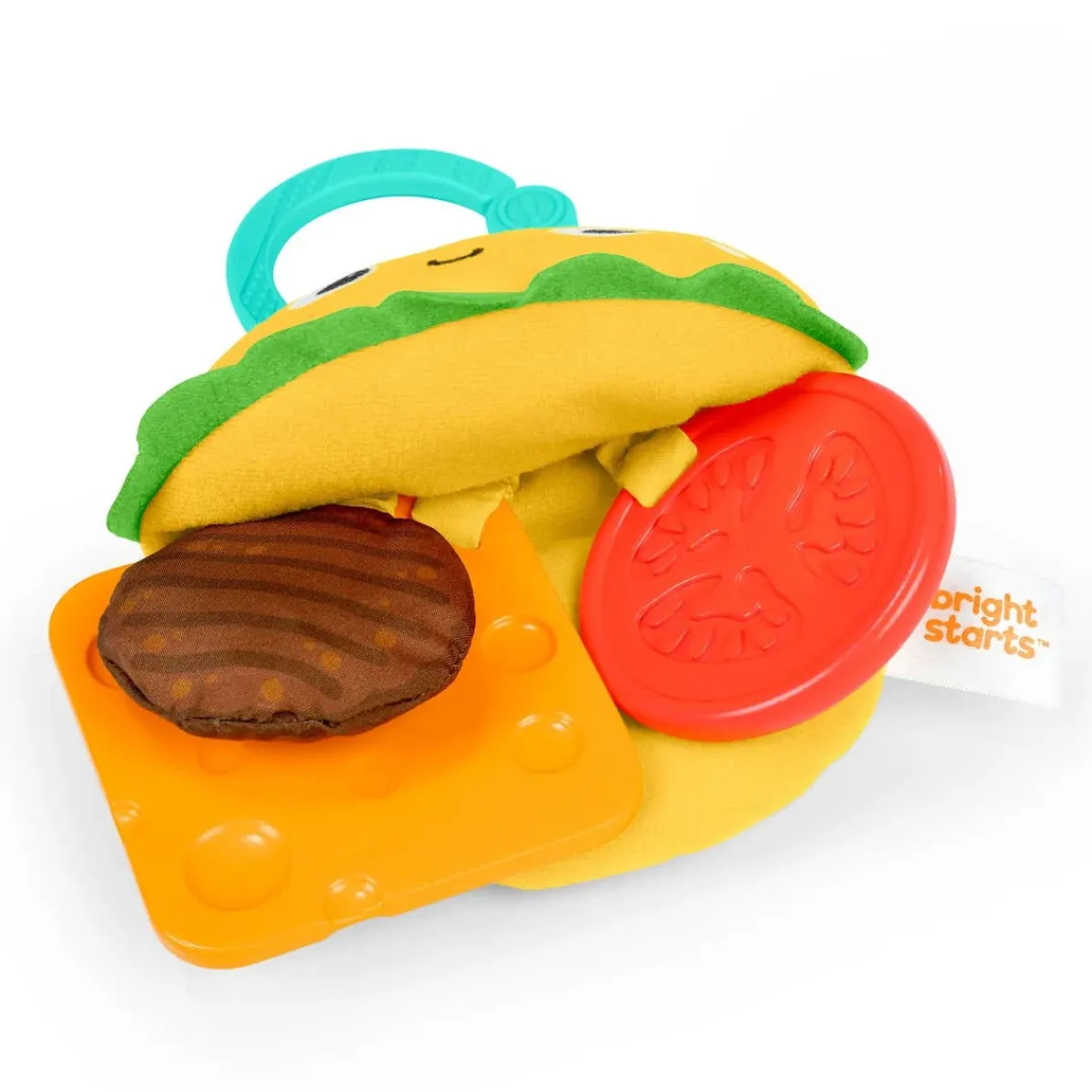 Plush Rattles + Teethers|Teethers-Bright Starts Say Cheeseburger Teether Toy