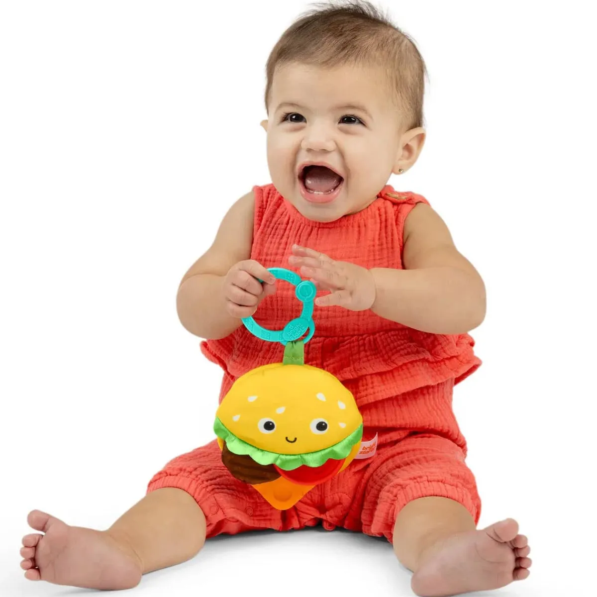Plush Rattles + Teethers|Teethers-Bright Starts Say Cheeseburger Teether Toy