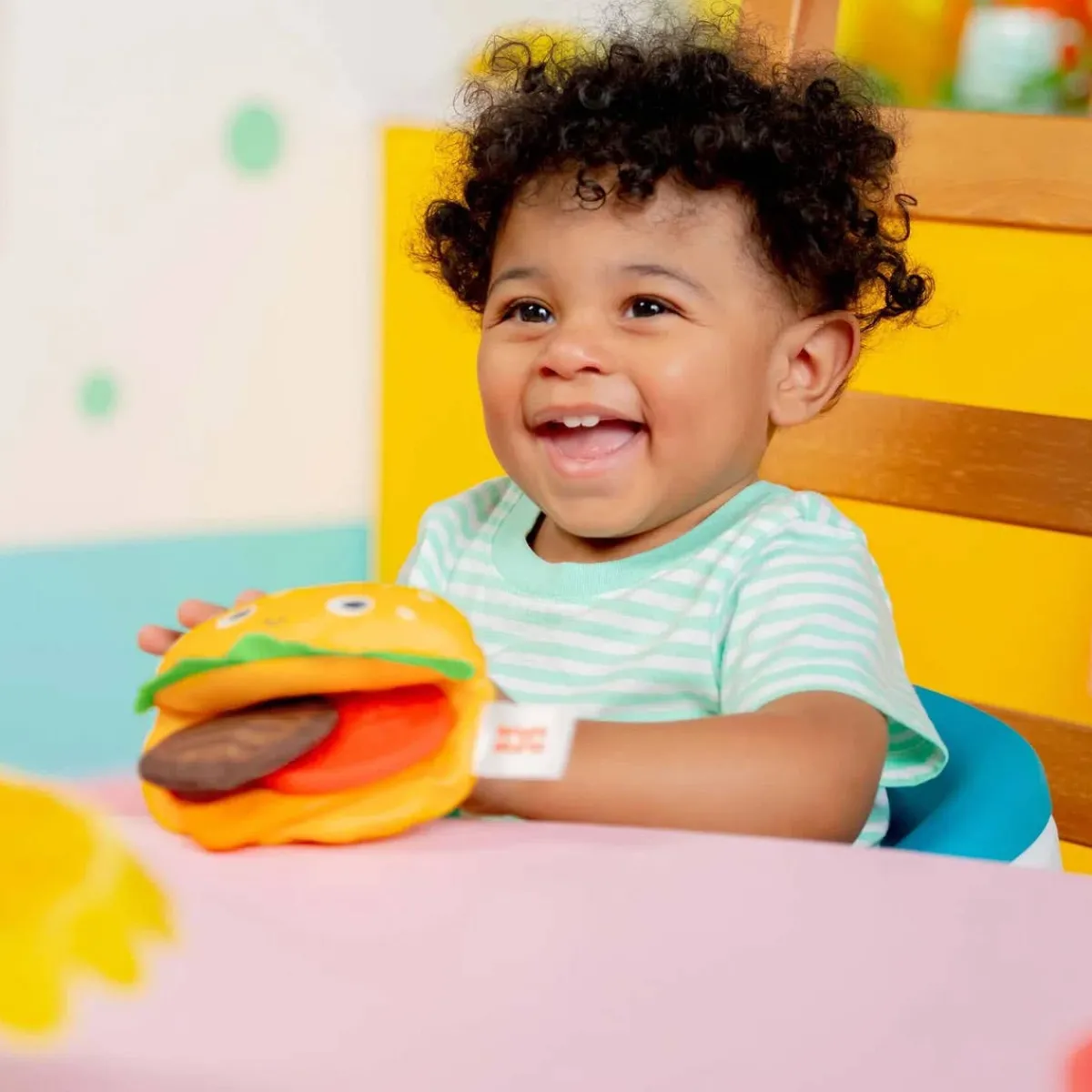 Plush Rattles + Teethers|Teethers-Bright Starts Say Cheeseburger Teether Toy