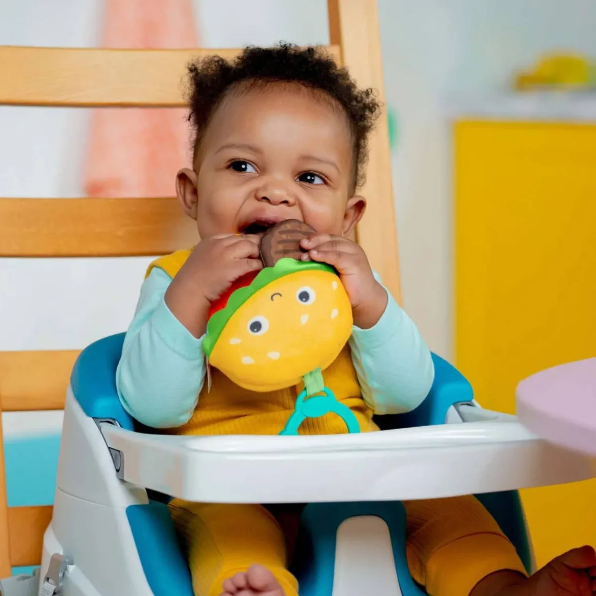 Plush Rattles + Teethers|Teethers-Bright Starts Say Cheeseburger Teether Toy