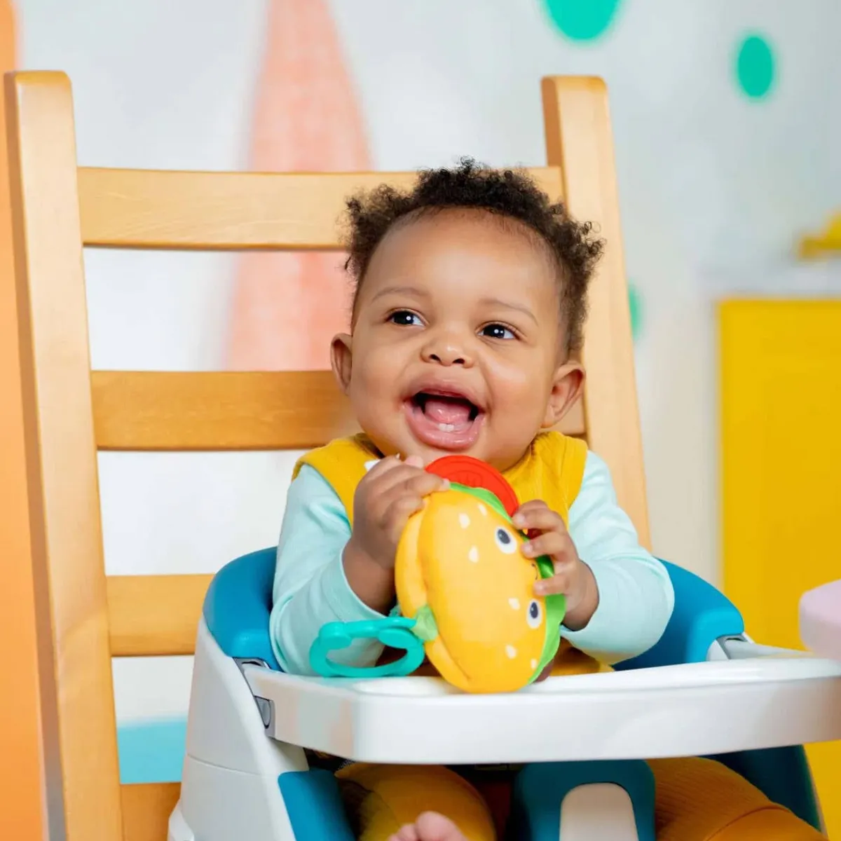 Plush Rattles + Teethers|Teethers-Bright Starts Say Cheeseburger Teether Toy