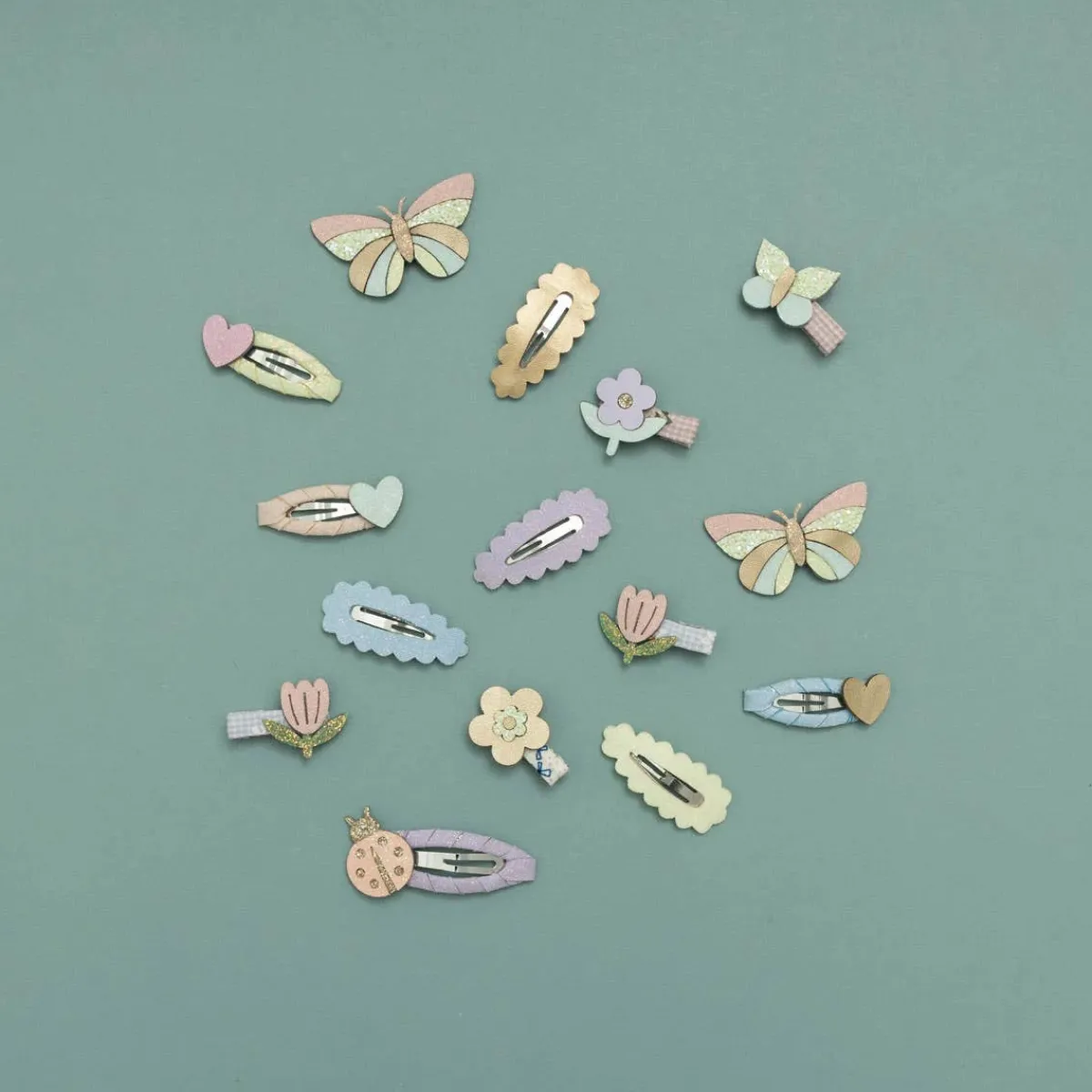 Hair Accessories-Mimi & Lula Scalloped Sparkle Mini Clic Clacs