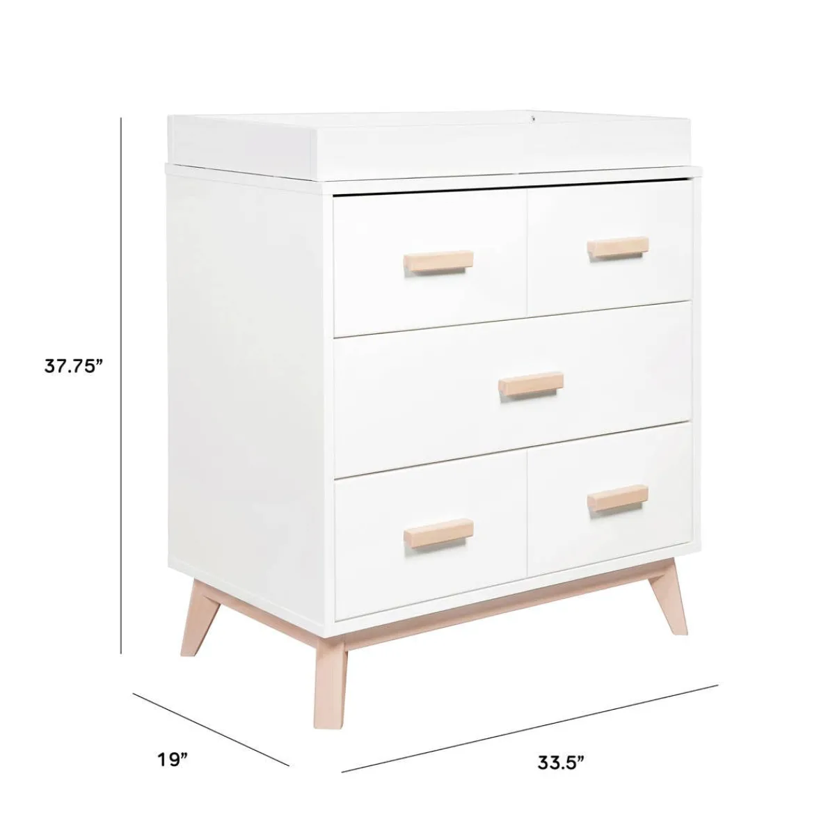 Dressers|Changer Dressers-Babyletto Scoot 3 Drawer Changer Dresser