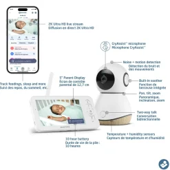Wifi Monitors|Video Baby Monitors-Maxi-Cosi See Pro 360 Baby Monitor & Parent Unit with CryAssist Technology
