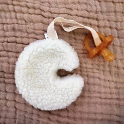 Pacifier Clips|Pacifiers + Clips-The Butter Flying Sherpa Moon Paci Holder