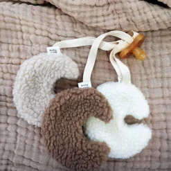 Pacifier Clips|Pacifiers + Clips-The Butter Flying Sherpa Moon Paci Holder