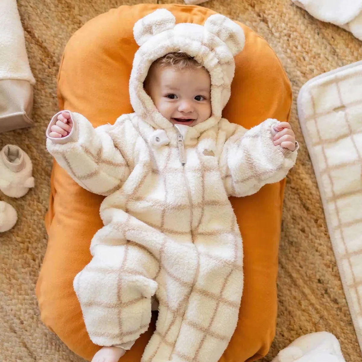 Rompers-Souris Mini Sherpa One-Piece Cream
