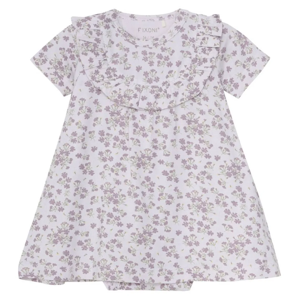 Skirts|Dresses-Fixoni Short Sleeve Dress Grey Lilac