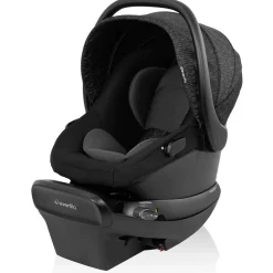 Travel Systems-Evenflo Shyft Intuiti Travel System featuring Revolve180 LiteMax NXT with SensorySoothe Black Shale