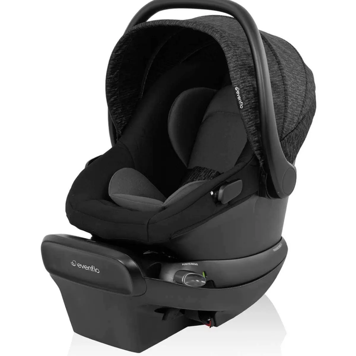 Travel Systems-Evenflo Shyft Intuiti Travel System featuring Revolve180 LiteMax NXT with SensorySoothe Black Shale