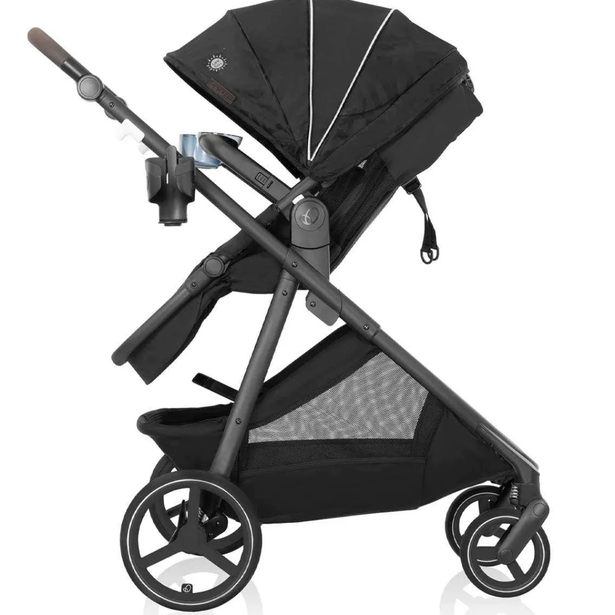 Travel Systems-Evenflo Shyft Intuiti+ Travel System featuring Revolve180 LiteMax NXT with SensorySoothe Dubhan Black