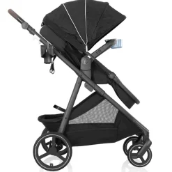 Travel Systems-Evenflo Shyft Intuiti+ Travel System featuring Revolve180 LiteMax NXT with SensorySoothe Dubhan Black
