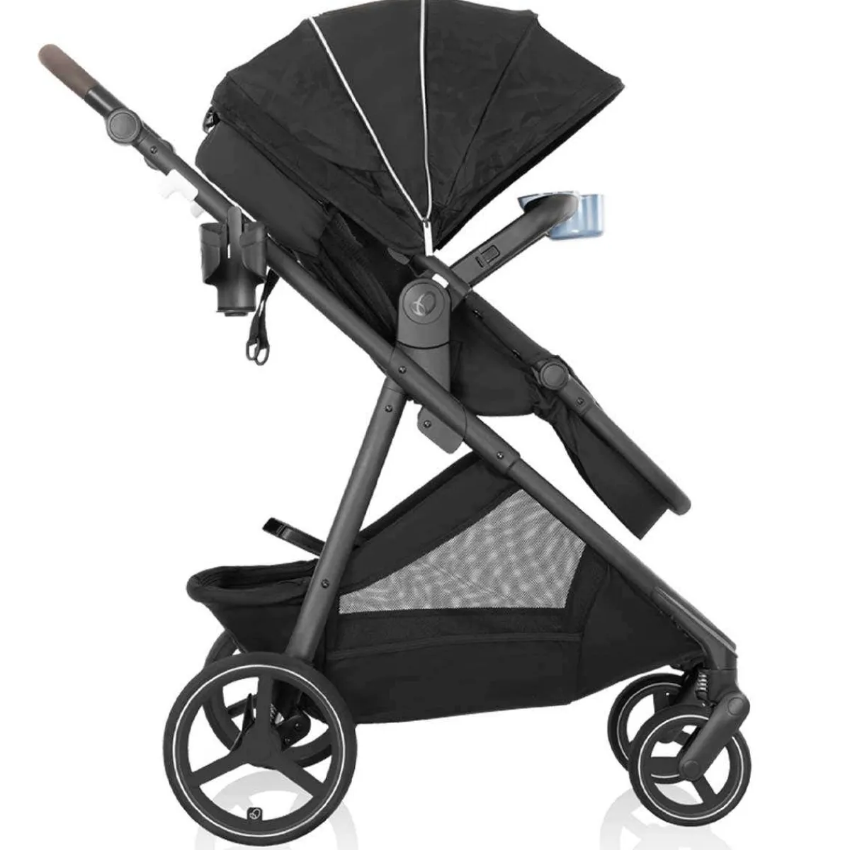 Travel Systems-Evenflo Shyft Intuiti+ Travel System featuring Revolve180 LiteMax NXT with SensorySoothe Dubhan Black
