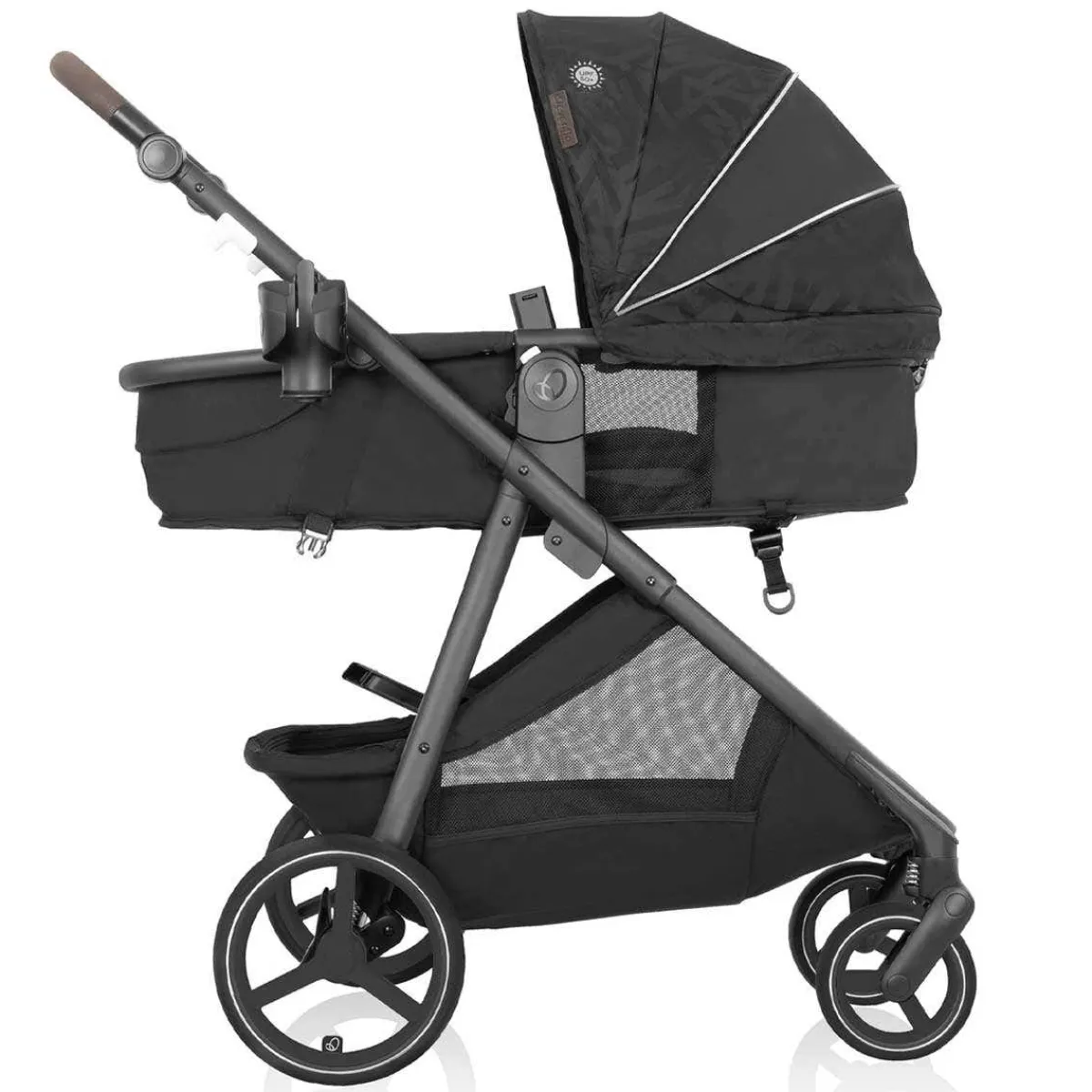 Travel Systems-Evenflo Shyft Intuiti+ Travel System featuring Revolve180 LiteMax NXT with SensorySoothe Dubhan Black