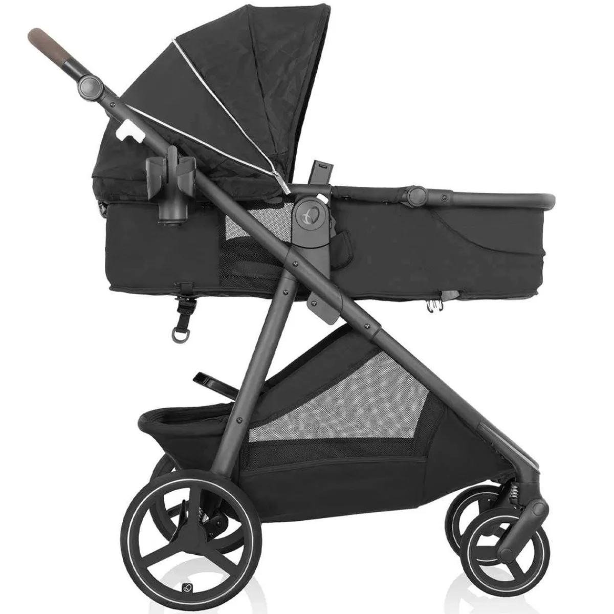 Travel Systems-Evenflo Shyft Intuiti+ Travel System featuring Revolve180 LiteMax NXT with SensorySoothe Dubhan Black