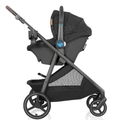 Travel Systems-Evenflo Shyft Intuiti+ Travel System featuring Revolve180 LiteMax NXT with SensorySoothe Dubhan Black