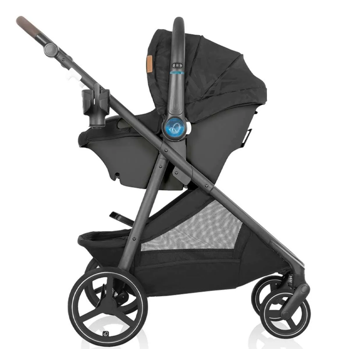 Travel Systems-Evenflo Shyft Intuiti+ Travel System featuring Revolve180 LiteMax NXT with SensorySoothe Dubhan Black
