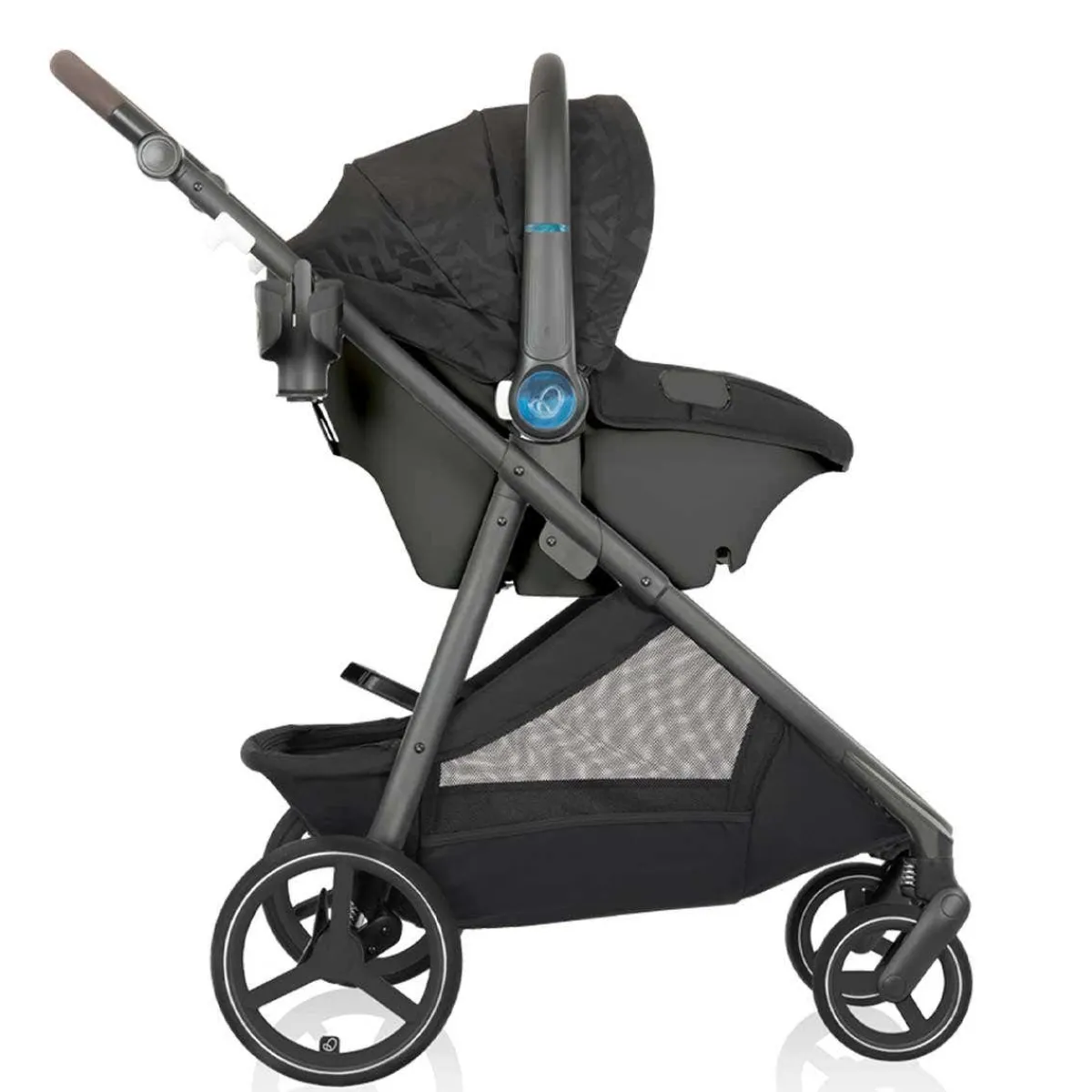Travel Systems-Evenflo Shyft Intuiti+ Travel System featuring Revolve180 LiteMax NXT with SensorySoothe Dubhan Black