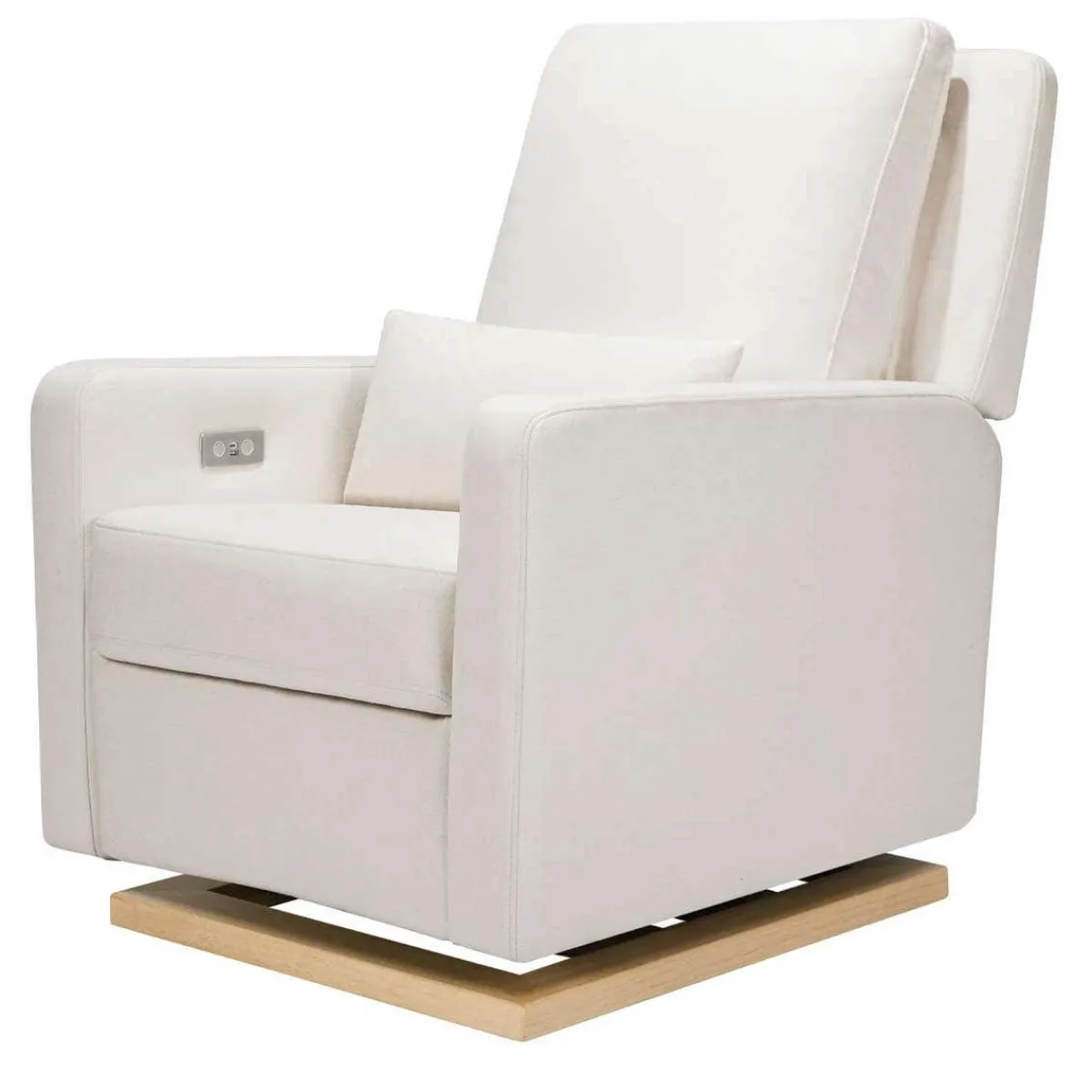 Motorized Gliders|Gliders-Babyletto Sigi Power Glider Recliner with Light Wood Base (Eco-Performance)