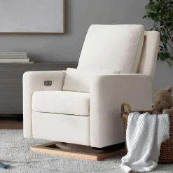 Motorized Gliders|Gliders-Babyletto Sigi Power Glider Recliner with Light Wood Base (Eco-Performance)