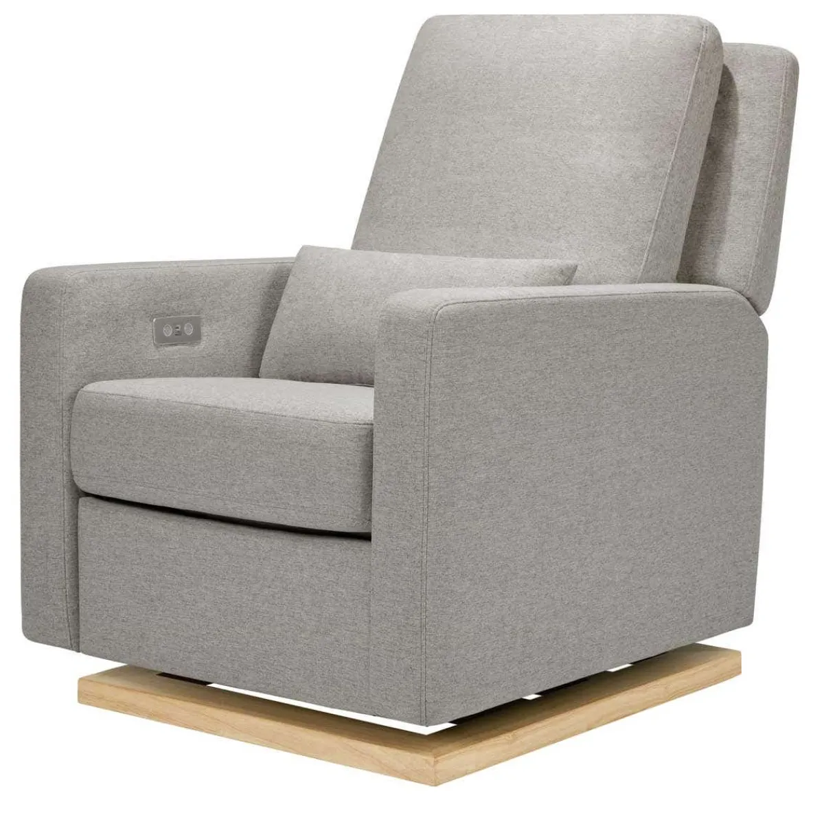 Motorized Gliders|Gliders-Babyletto Sigi Power Glider Recliner with Light Wood Base (Eco-Performance)