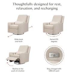 Motorized Gliders|Gliders-Babyletto Sigi Power Glider Recliner with Metal Base (Eco-Performance)